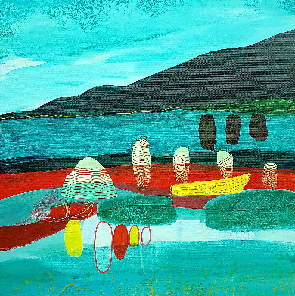 Green Seascape Original Painting by Suzie Cumming