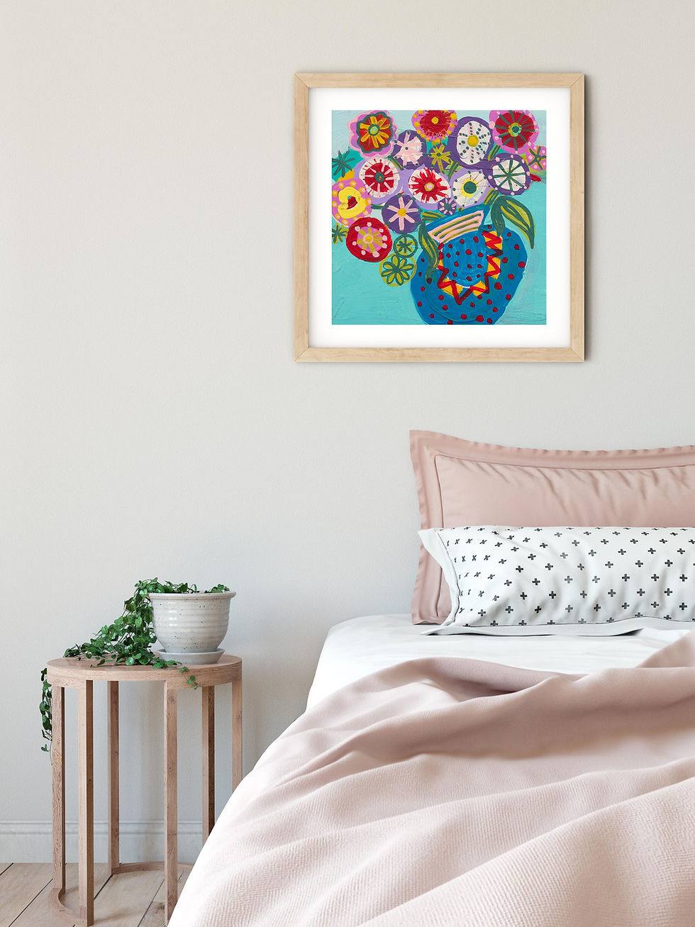 Thumbnail: Blue Vase and Flowers Acrylic Painting