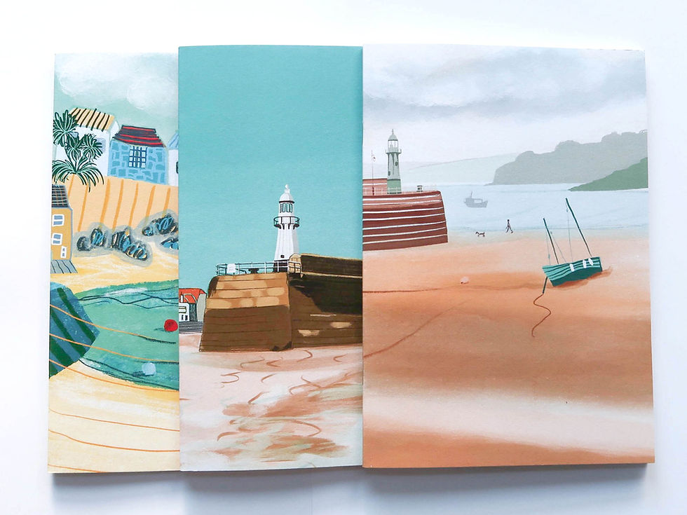Thumbnail: St. Ives Harbour notebooks x3 A5