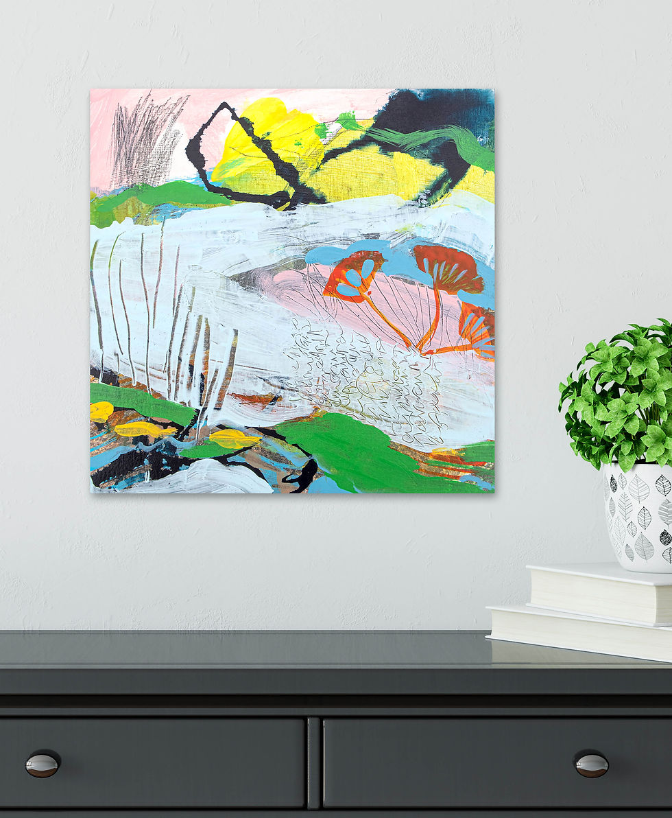 Thumbnail: Split Rock Acrylic and Mixed Media Painting