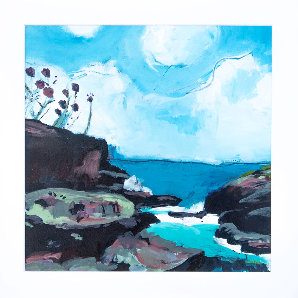 Thumbnail: Down by the Sea Acrylic Painting by Suzie Cumming