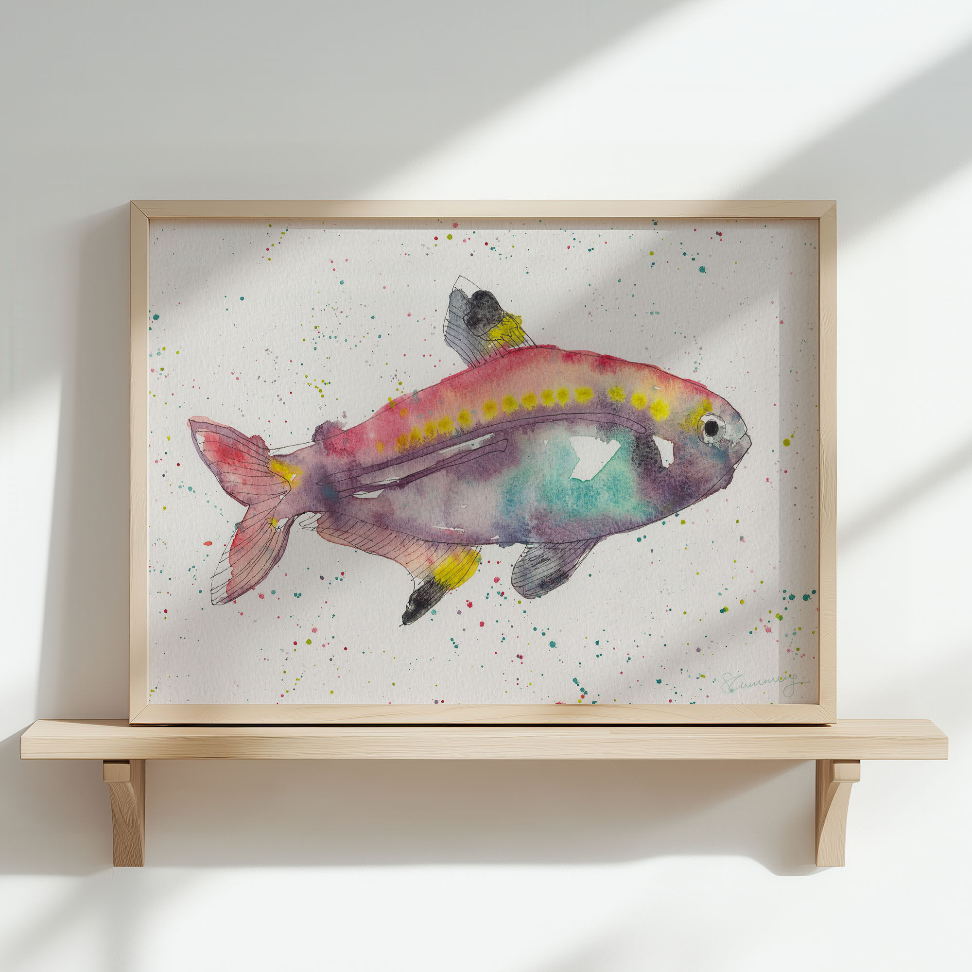 X-ray Tetra Fish Watercolour Giclée Print