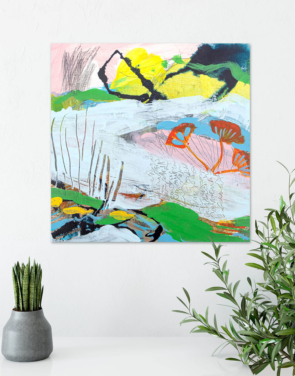 Thumbnail: Split Rock Acrylic and Mixed Media Painting