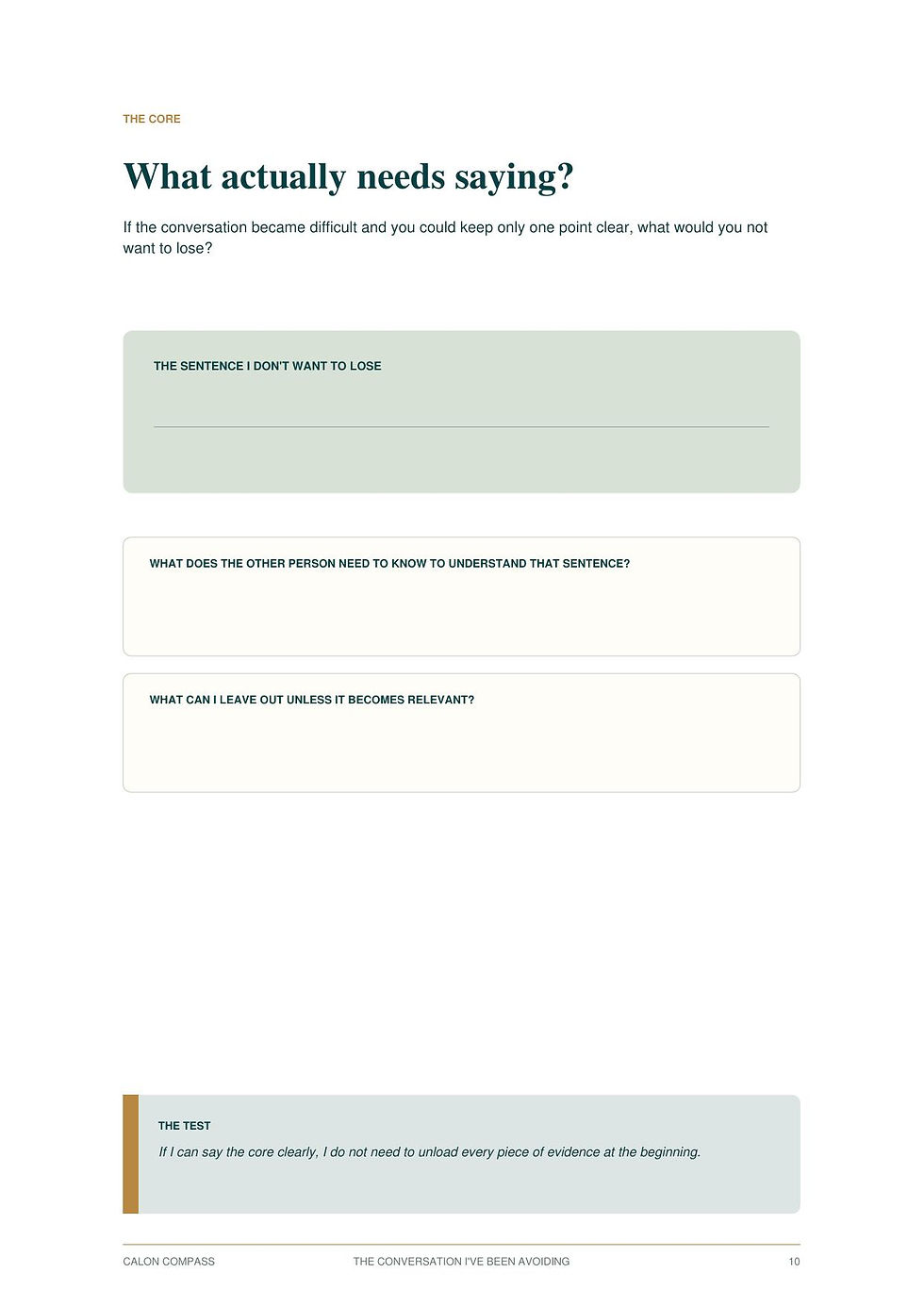 Thumbnail: Workbook exercise for identifying what actually needs to be said