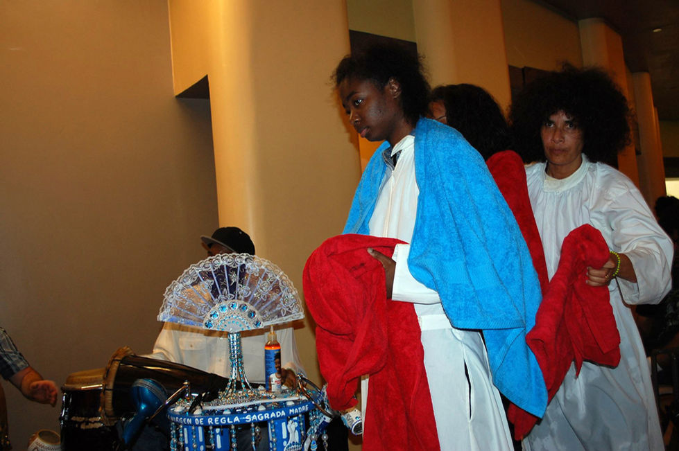 Lili Bernard. Donning and Dismissal of the Conqueror's Coiffure, Leimert Park Vision Theatre Los Angeles, 2014