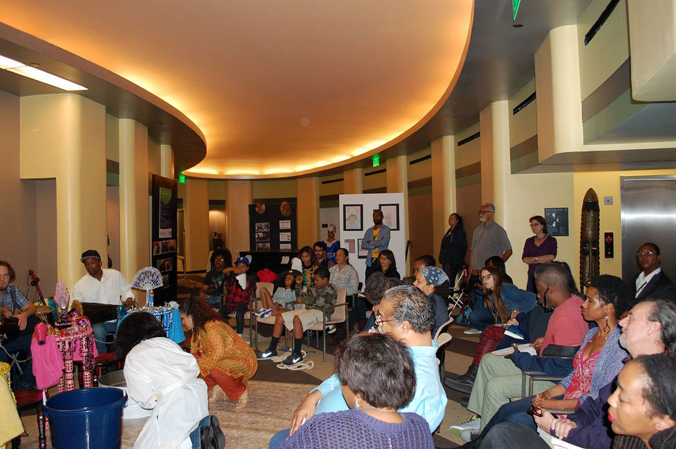 Lili Bernard. Donning and Dismissal of the Conqueror's Coiffure, Leimert Park Vision Theatre Los Angeles, 2014