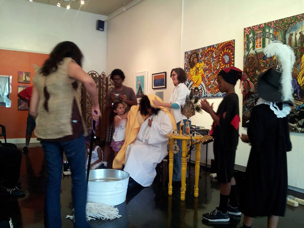 Lili Bernard. Donning and Dismissal of the Conquerors Coiffure, Avenue 50 Studio Los Angeles, 2013