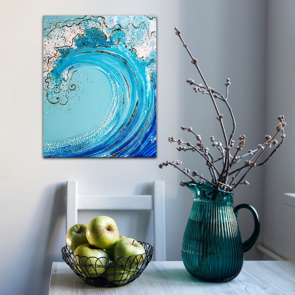 Thumbnail: Gold & Glass Acrylic Wave 16x20