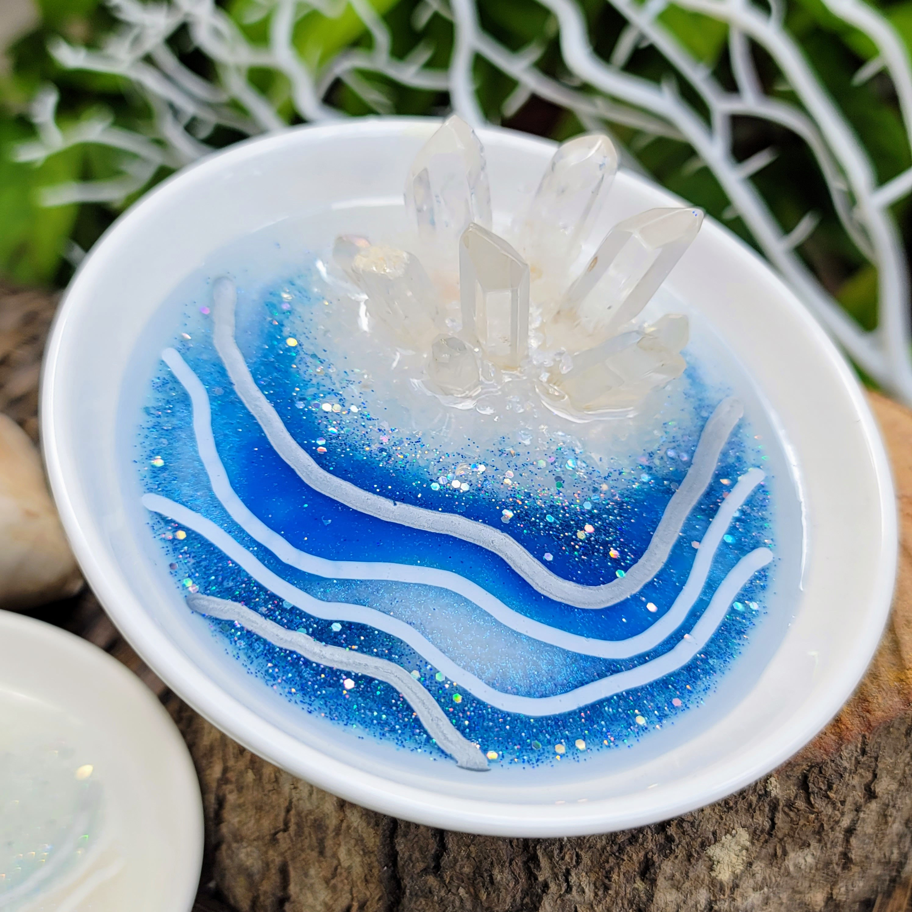 Quartz Crystal Ring Dish- Navy