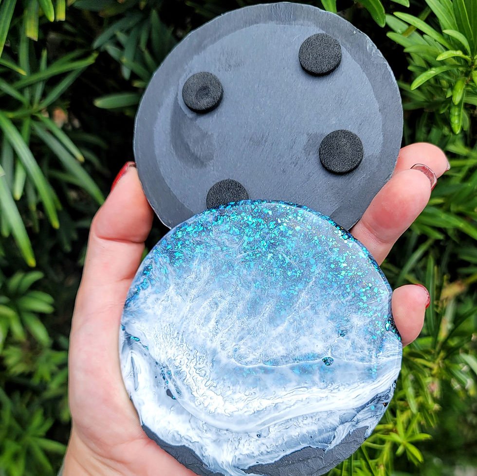 Thumbnail: Slate Rock Coaster Set- Holographic 