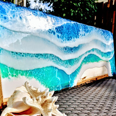 Mermaid Trash Ocean wave resin painting