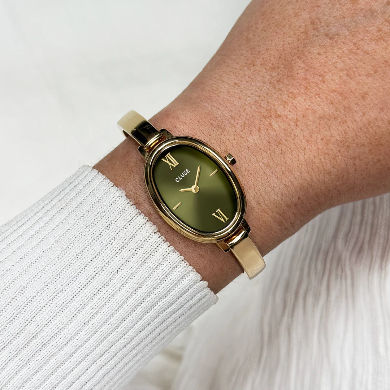 Thumbnail: CLUSE L'Ovale Steel, Olive/Gold 