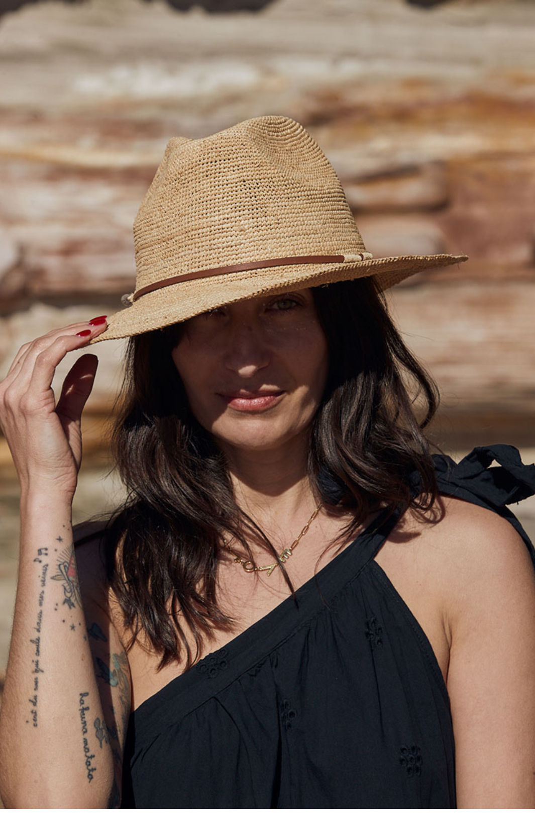 ELYA HAT TAN LEATHER + BRAIDED