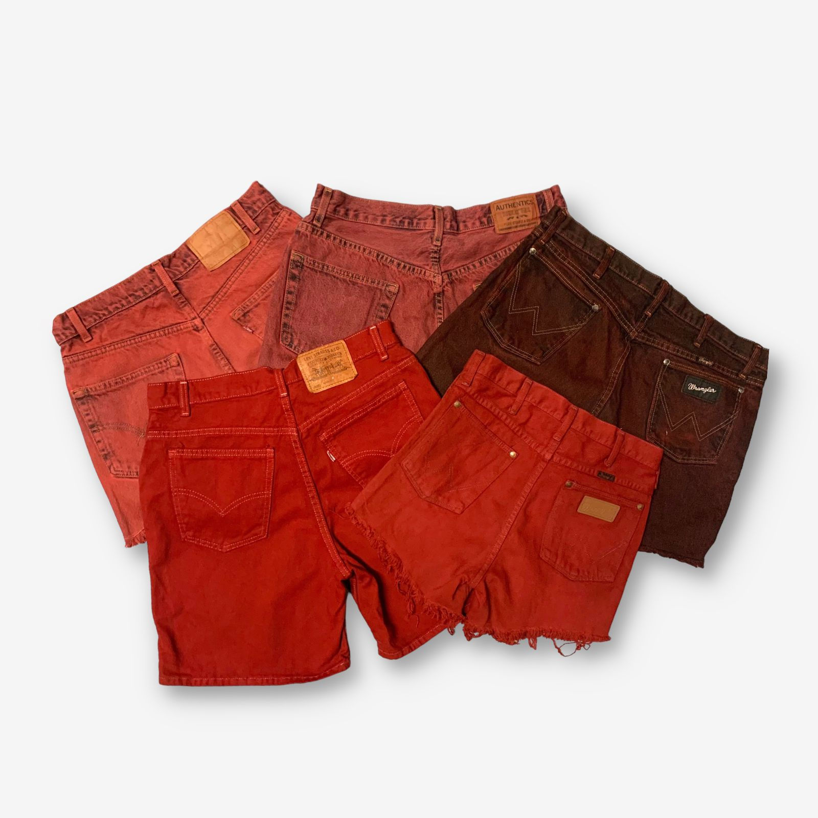 10 x Vintage Women's Branded Overdyed Red Shorts