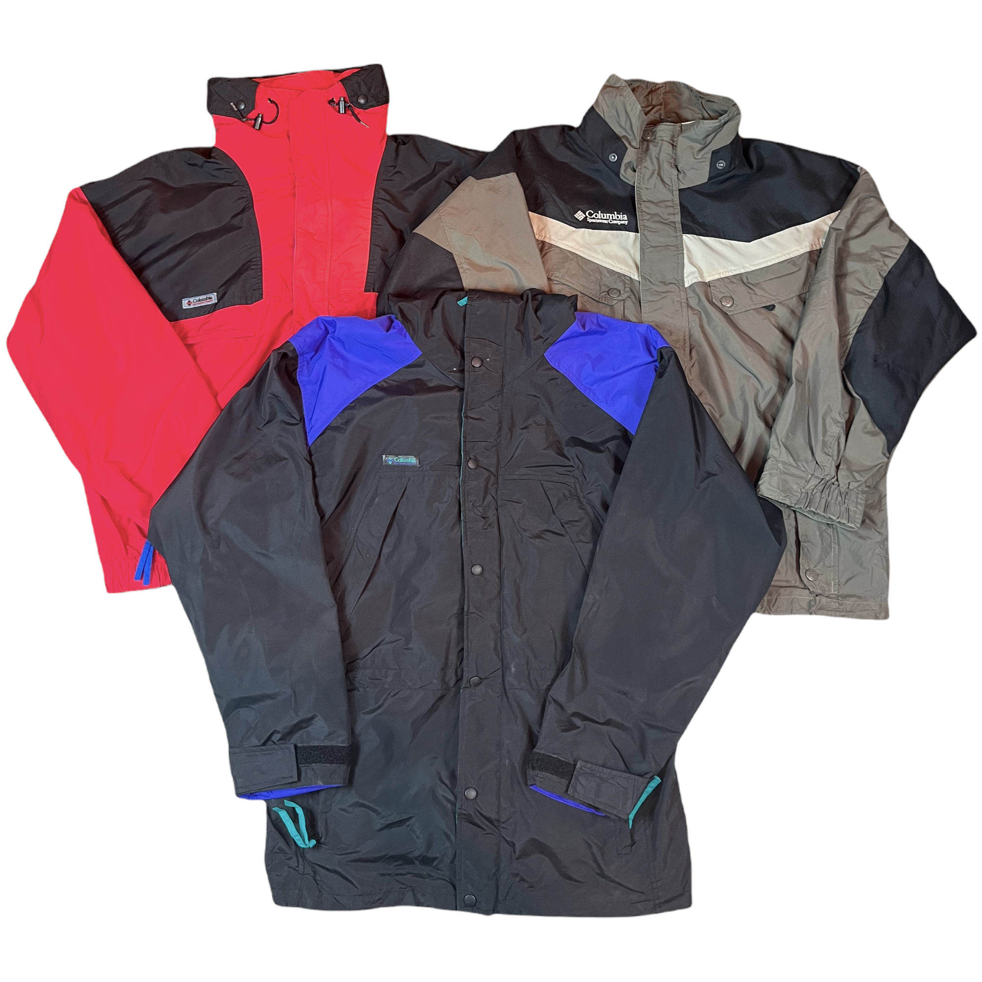 10 x Men's Vintage Columbia Jackets Lightweight