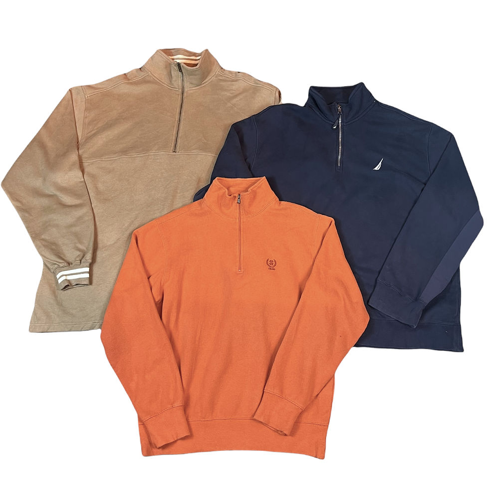 10 x Men's Vintage Branded 1/4 Zip Sweatshirts (GRADE B)
