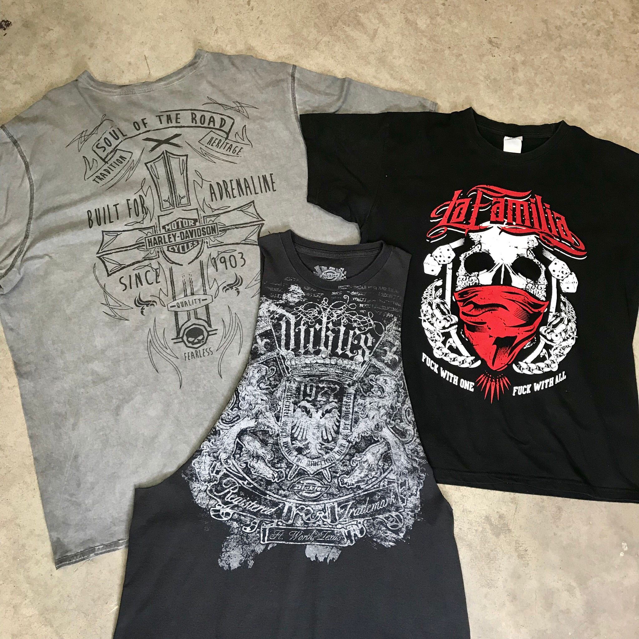 10 x Vintage Biker/Rocker/Skull T-Shirts & Vests