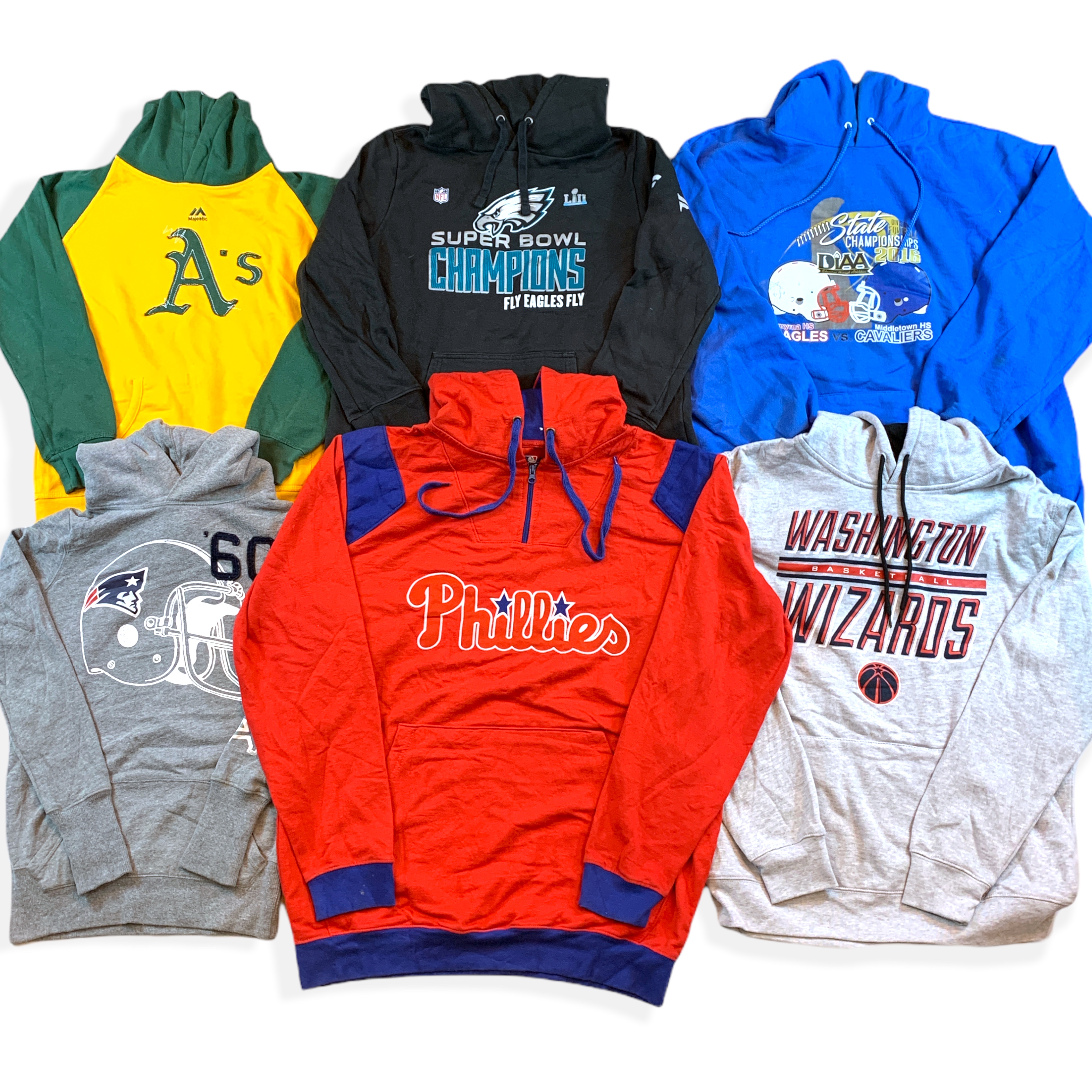 Grade A/B USA Sports Teams Hoodies Unopened Bag/Bale - Wholesale boho from The Rag Depot Ltd, United Kingdom