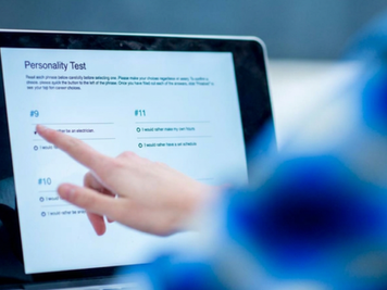 person taking personality test