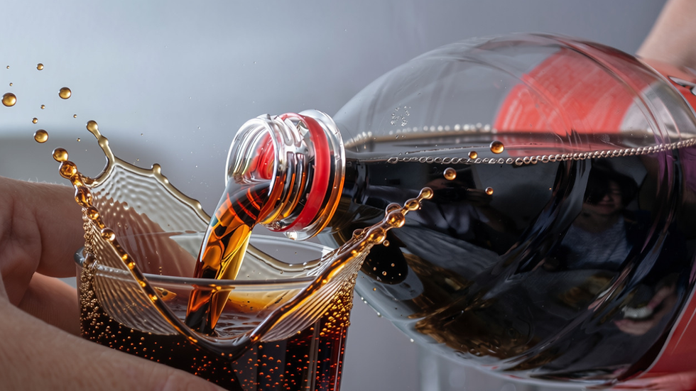 Pouring coke in cup