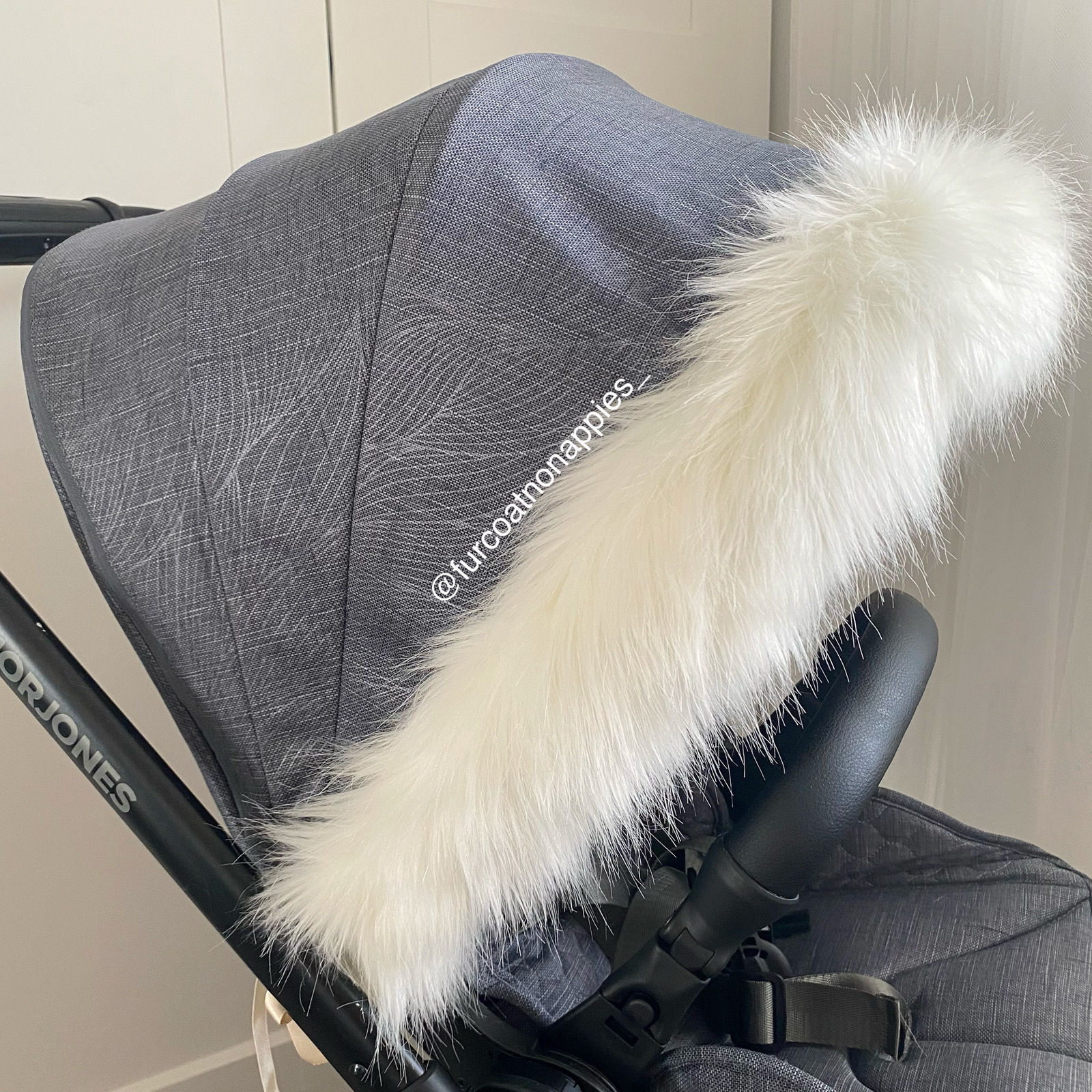 Luxury Cream Faux Fur Pram Hood Trim