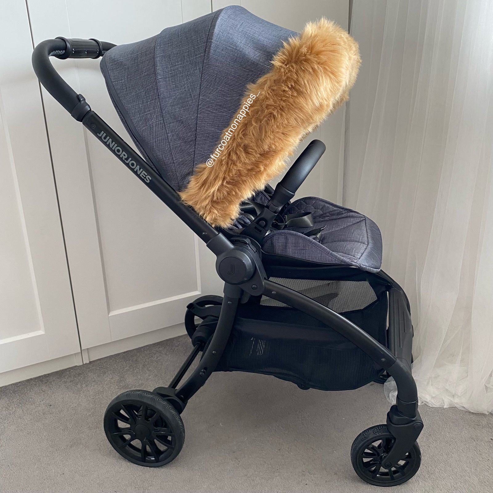 Tan Extra Fluffy Fur Pram Hood Trim