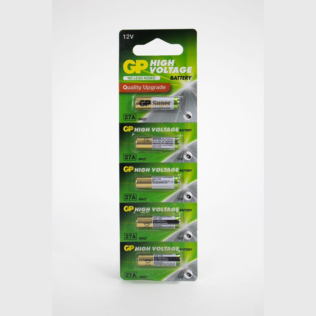 Pilas GP 27A 12V Alcalinas High Voltage (Pack de 5)