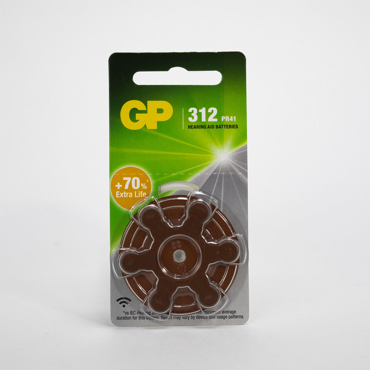 Pilas para Audífonos GP 312 PR41 Zinc Air 1.45V (Pack de 6)