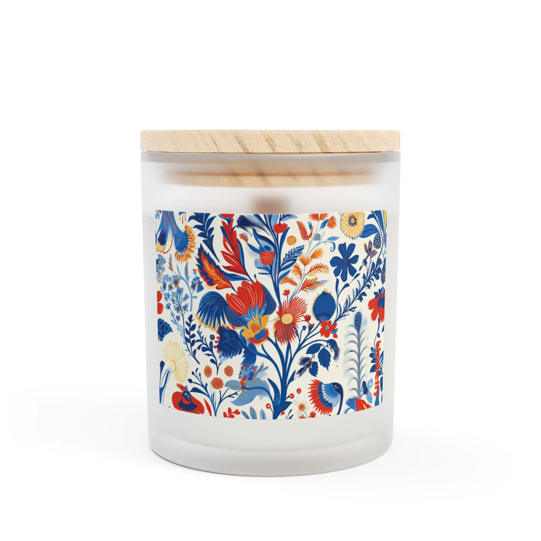 Summer Floral 11oz Frosted Glass Candle - Perfect for Relaxation & Home Décor