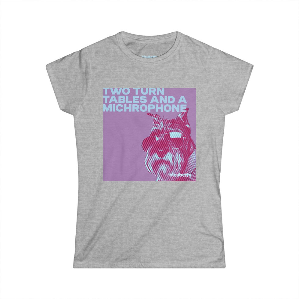 Thumbnail: Two Turn Tables and a Microphone - Bleubetty Graphic T-Shirt