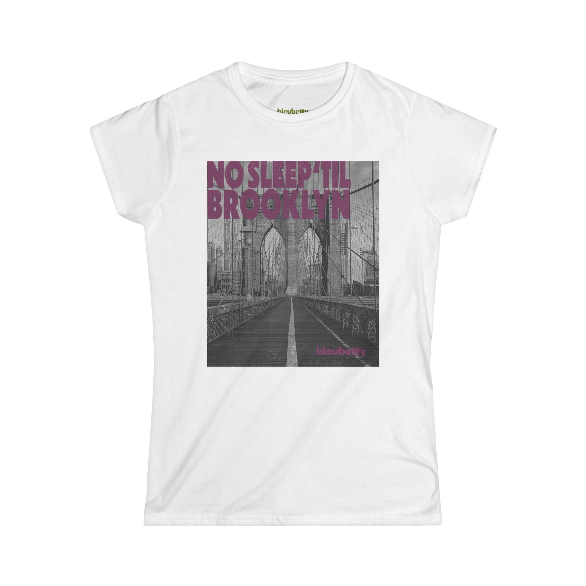 No Sleep 'til Brooklyn - Soft Style T-Shirt by Bleubetty - Eggplant Purple