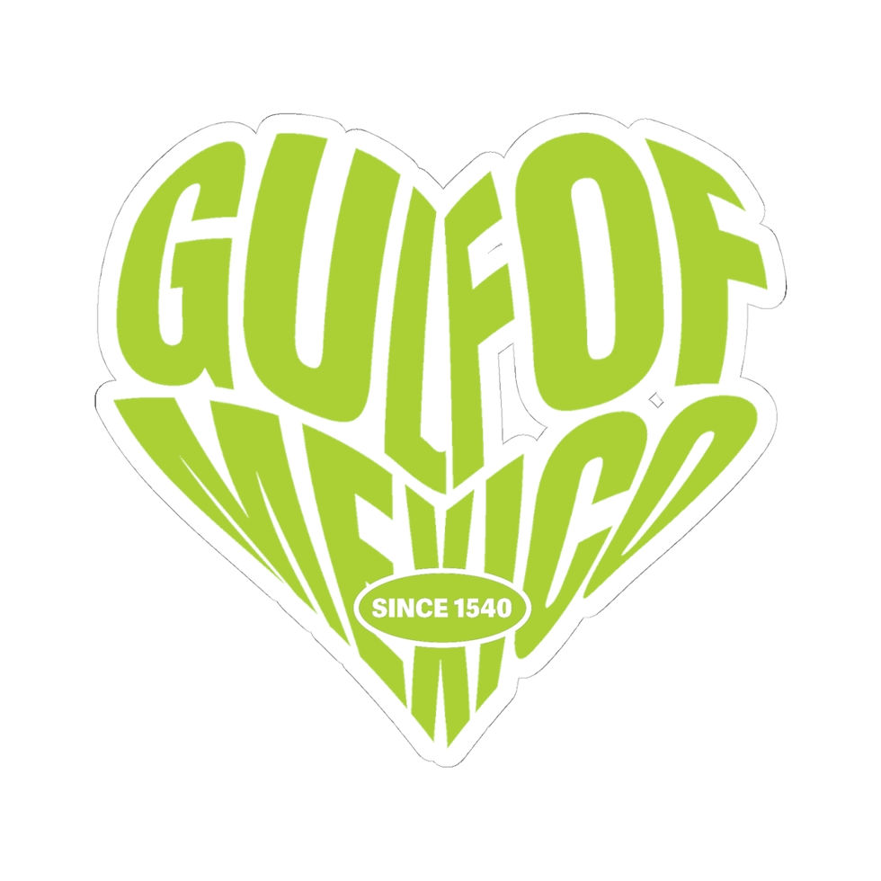 Thumbnail: Gulf of Mexico Heart - Lime  - Bleubetty Kiss-Cut Stickers