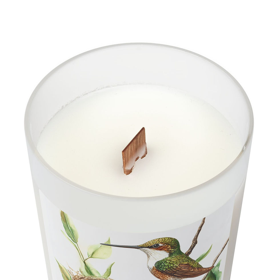 Thumbnail: Hummingbird 11oz Frosted Glass Candle - Perfect for Relaxation & Home Décor