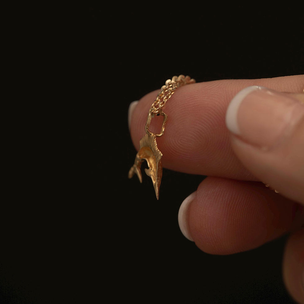 Thumbnail: Vintage 14K Gold Marlin Pendant · Sailfish Charm · Nautical Jewelry