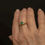 Thumbnail: Vintage 9k Gold Emerald & Diamond Ring · Size 7.5 · Green Emerald Cluster