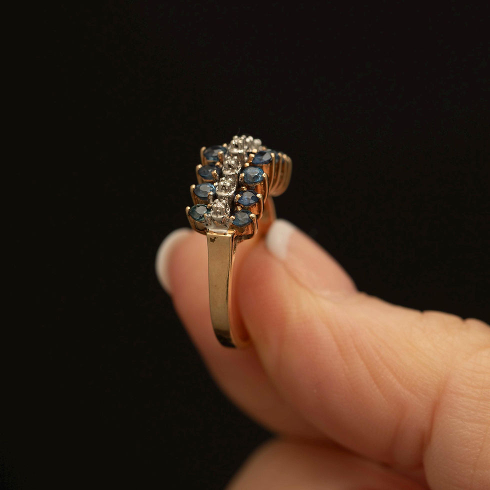 Thumbnail: Side profile of vintage sapphire band ring