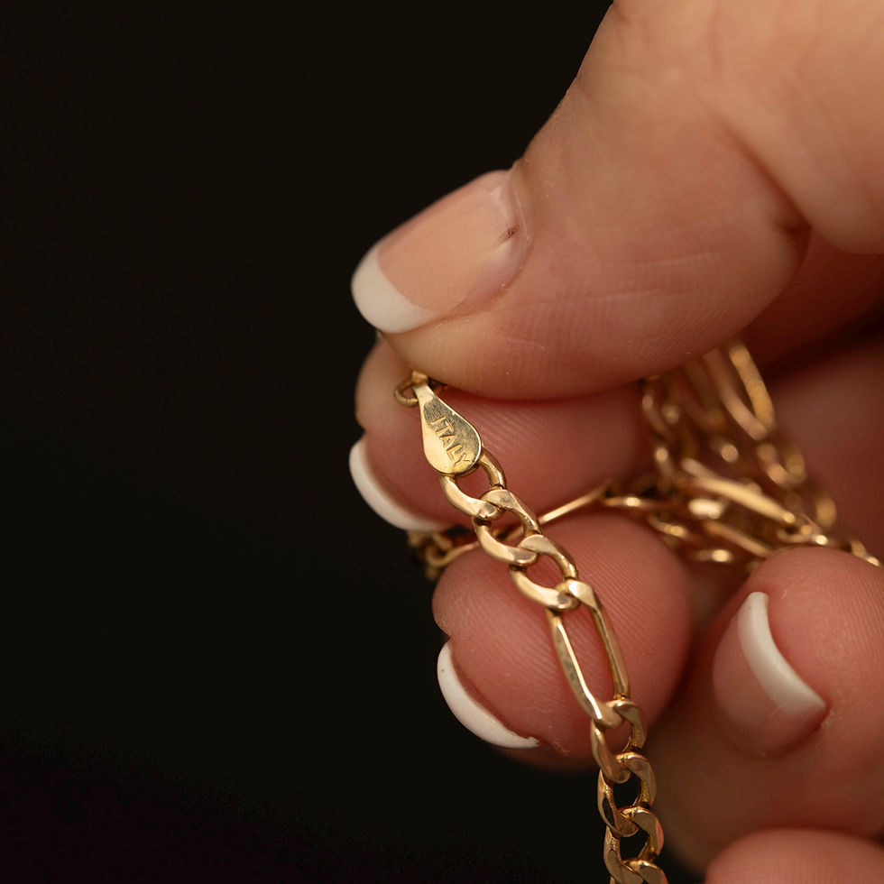 Thumbnail: Vintage 14K Gold Figaro Chain Necklace · 18 Inch · 4.2mm · Aurafin
