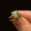 Thumbnail: Vintage 10k Gold Jade Ring: Retro Floral Statement, Size 6