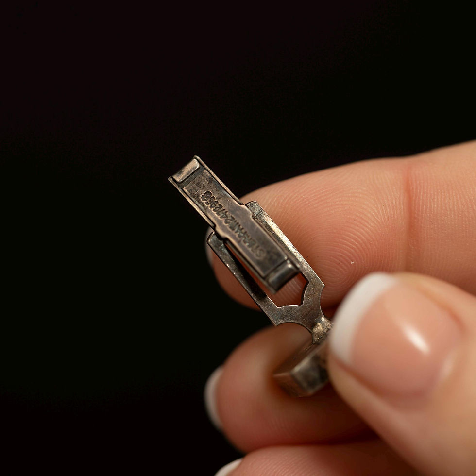 Thumbnail: Hallmark detail on sterling silver cufflinks