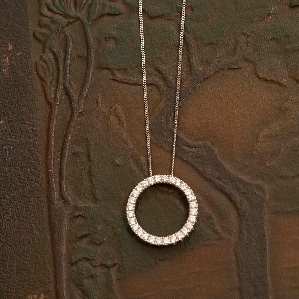 Thumbnail: 10k Gold Circle of Life Pendant Necklace – CZ Eternity Open Circle