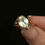 Thumbnail: Vintage 10k Gold Bypass Ring with Green Amethyst, Oval Gemstone, Textured Acc...
