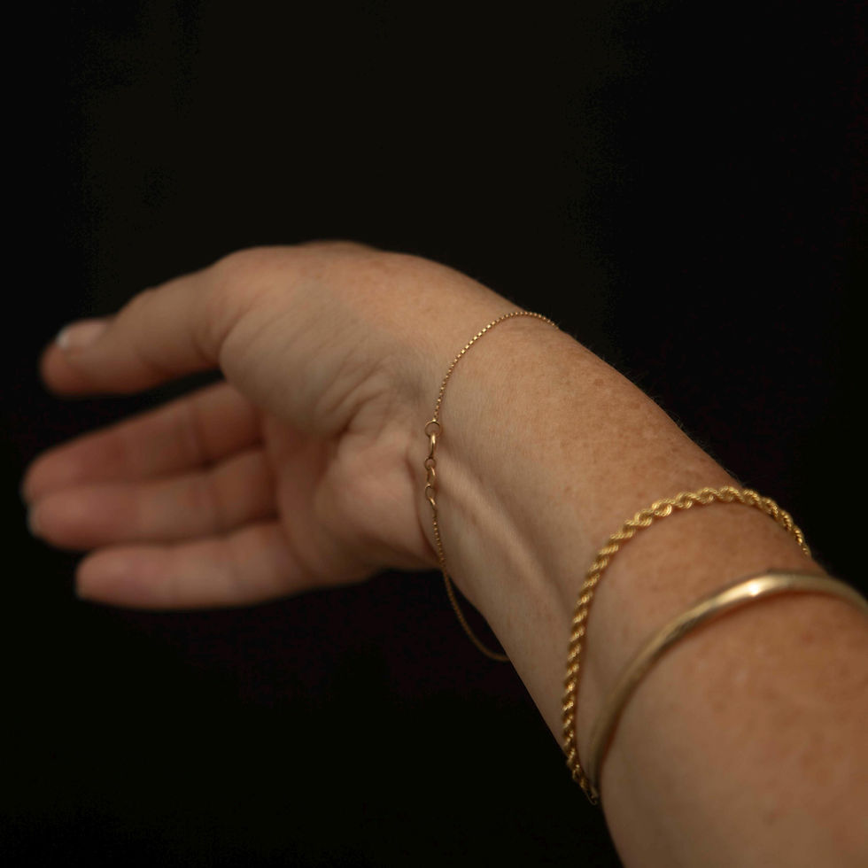 Thumbnail: Vintage 10k Gold ID Bracelet · Etched Box Chain · Delicate 7.25"