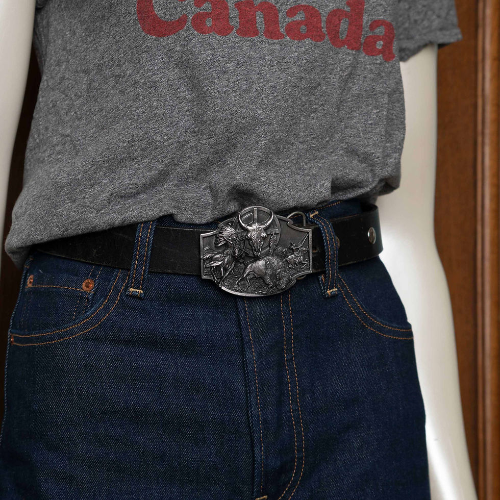 Thumbnail: Vintage Buffalo and Native American Belt Buckle
