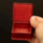 Interior view of antique red leather keepsake box