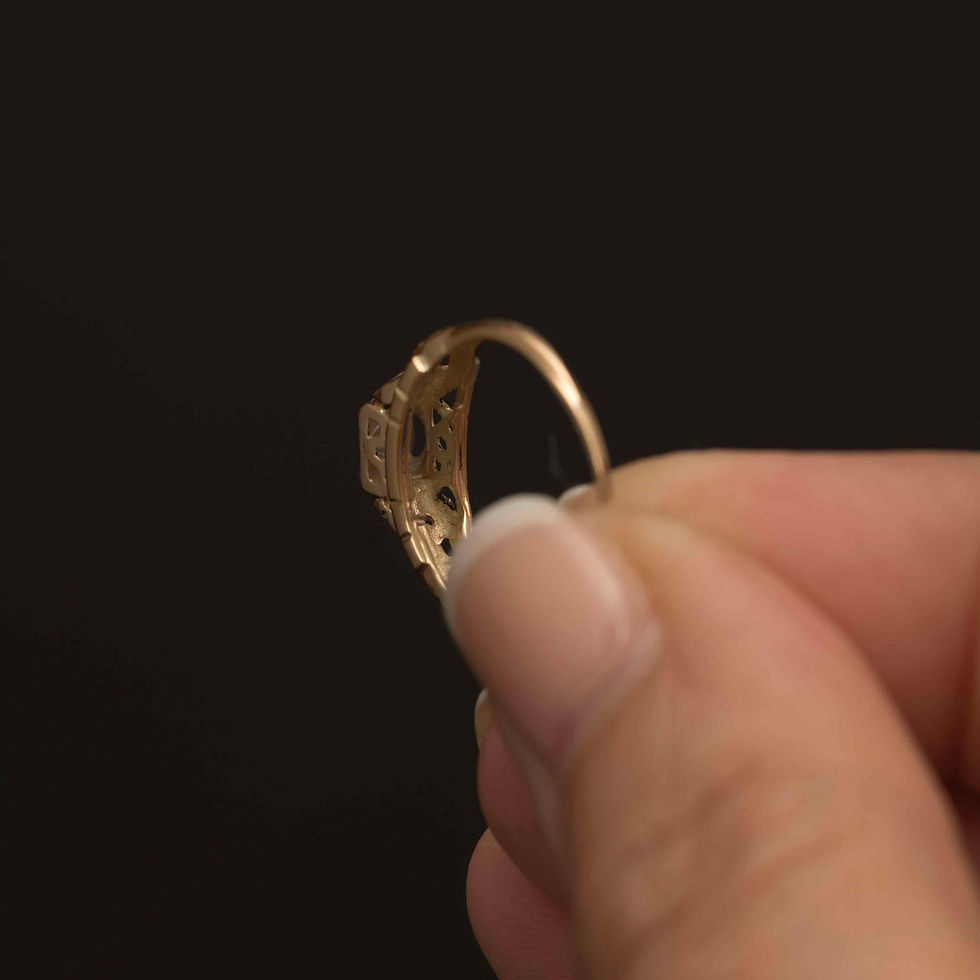 Thumbnail: Vintage Art Deco Diamond Ring: Two-Tone 14k & 18k Gold, Size 5.75