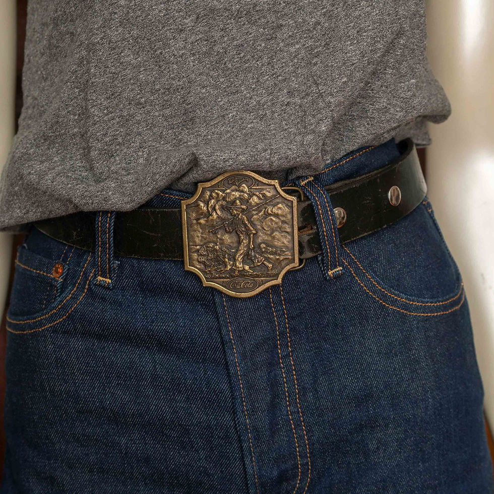 Thumbnail: Vintage Coca-Cola Brass Belt Buckle - Fishing Boy and Dog