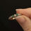 Thumbnail: Vintage 9k Gold Emerald & Diamond Trilogy Ring · 375 Hallmarked · Size 6.75