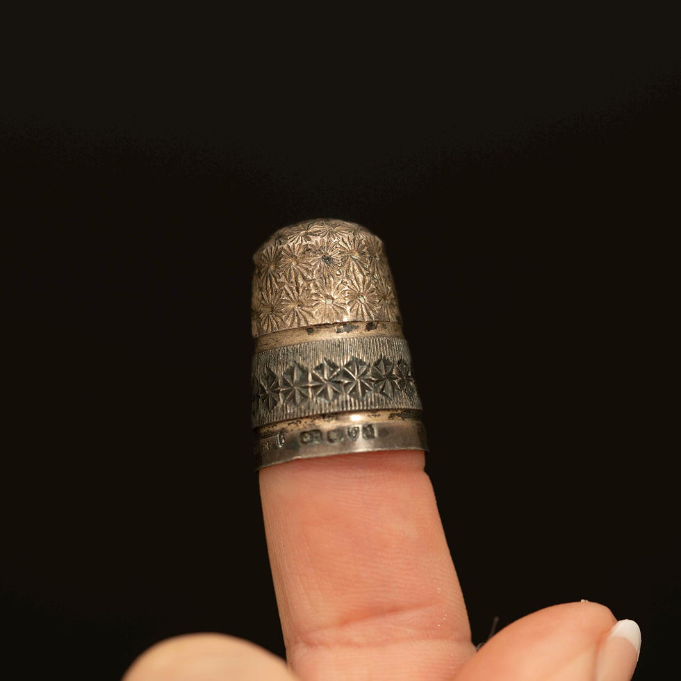 Thumbnail: Antique Charles Horner Sterling Silver Thimble · Chester 1901 · Princess May ...