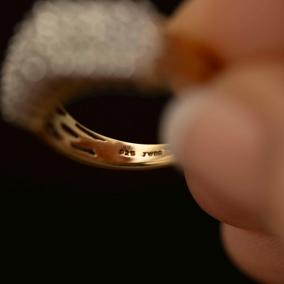 Thumbnail: Vintage Diamond Cluster Ring · Sterling Silver Gold Overlay · Single Cut Diam...