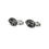 Thumbnail: Silver Oval Cufflinks with Mid Century Modern Classy Black Oxidized Design